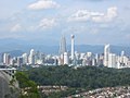 A view of the city and surrounding landscape from Bangsar.