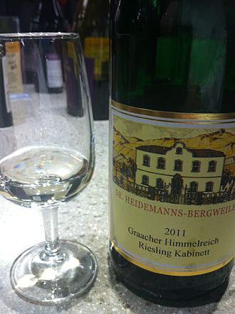 A Kabinett level German Riesling from the Mosel Kabinet Riesling from Graacher Himmelreich.jpg