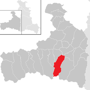 Localizarea municipalității Kaprun din districtul Zell am See (hartă care poate fi făcută clic)