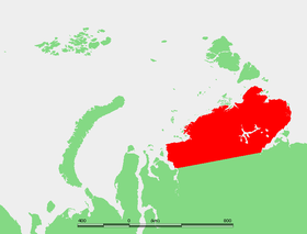 Carte de la péninsule de Taïmyr.