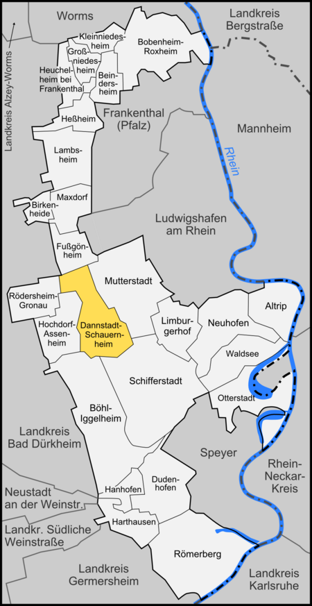 Karte Dannstadt Schauernheim