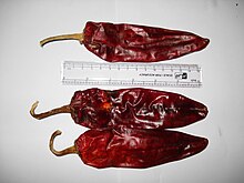 Dried red Kashmiri chilli peppers Kashmiri Red Chilli.JPG