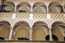 Arcaded yard in the former city hall