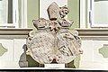 English: Coat of arms of Rechberg`s provost at the overdoor of the southern portal Deutsch: Wappen des Propstes von Rechberg als Supraporte über dem Süd-Portal