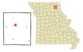 Knox County Missouri Incorporated and Unincorporated areas Edina Highlighted.svg