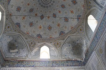 Kok Gumbaz mosque in Shahrisabz - inside 91 - ceiling.JPG