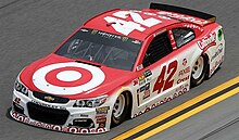 Target car driven by Chip Ganassi Racing driver Kyle Larson in the Monster Energy NASCAR Cup Series in 2017 LARSON.jpg