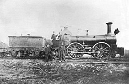 L&YR locomotive Victoria c.1878-80, designed by Bury and built by the Clarence Foundry in 1847, converted later to 0-4-2 L&MR engine 'Victoria'.jpg