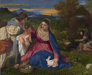 <i>Madonna of the Rabbit</i> Painting by Titian