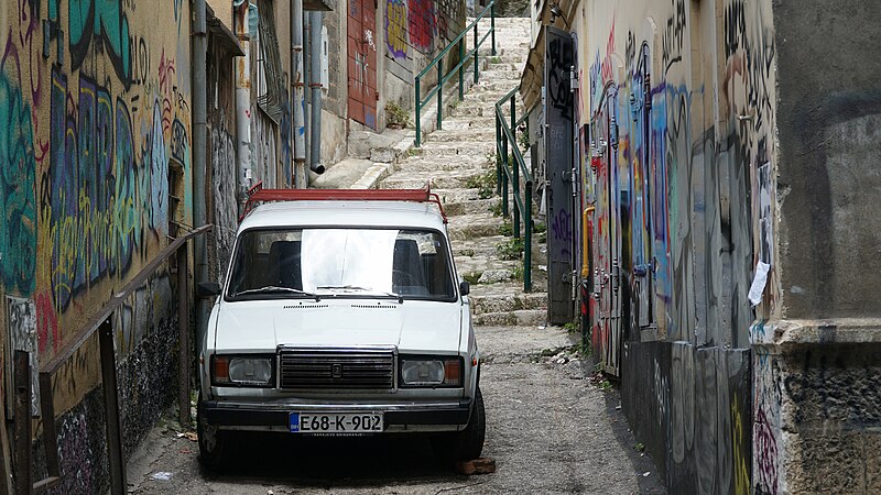 File:Lada in an alley in Sarajevo.jpg