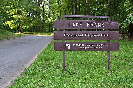 Lake Frank sign, Derwood, MD