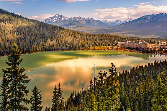 View of Lake Louise from above in Banff National Park in Alberta Photograph: Viktor Birkus