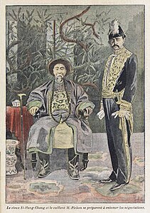 Tractations avec le général chinois Li Hongzhang (Le Pèlerin, 1900).