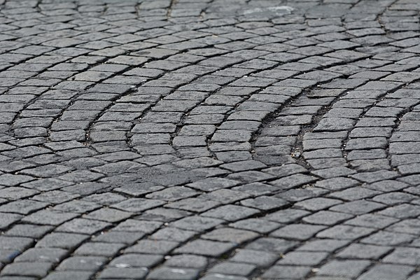 Cobblestones in parts of the Champs-Élysées final stage, photographed in the 2015 Tour
