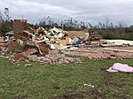 Tornado damage in Lee County, Alabama