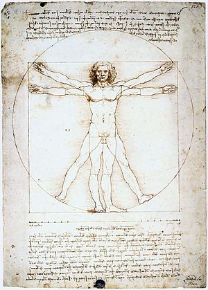 O Home de Vitruvio, debuxo de Leonardo da Vinci