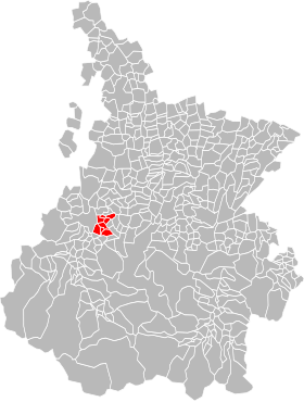 Lokalisering av fellesskap av kommuner i Barony of Angles