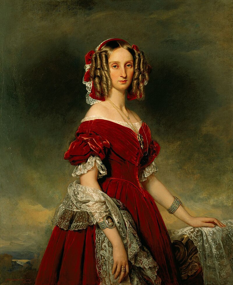 https://upload.wikimedia.org/wikipedia/commons/thumb/a/a5/Louise_of_Orl%C3%A9ans_%28Queen_of_the_Belgians%29_by_Winterhalter%2C_1841.jpg/800px-Louise_of_Orl%C3%A9ans_%28Queen_of_the_Belgians%29_by_Winterhalter%2C_1841.jpg