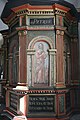 English: Lynge church near Sorø. Pulpit. Detail.