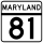 Maryland Route 81 Markierung