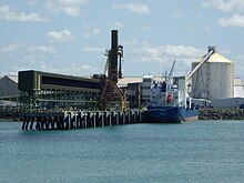 A bulk sugar terminal at Mackay Mackay bulk sugar terminal.JPG