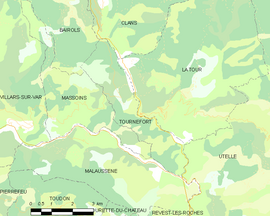 Mapa obce Tournefort