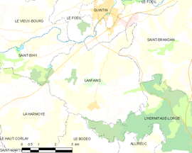 Mapa obce Lanfains