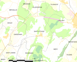 Mapa obce Saint-Lothain