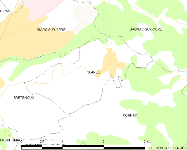 Poziția localității Glanes