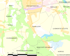 Poziția localității Frignicourt