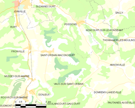 Mapa obce Saint-Urbain-Maconcourt