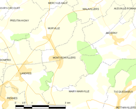 Mapa obce Mont-Bonvillers