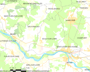 Poziția localității Sougy-sur-Loire