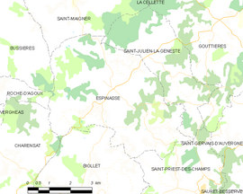 Mapa obce Espinasse