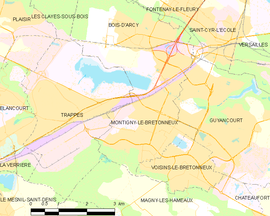Mapa obce Montigny-le-Bretonneux