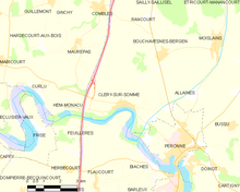 Modern map of the area around Clery-sur-Somme (commune FR insee code 80199) Map commune FR insee code 80199.png