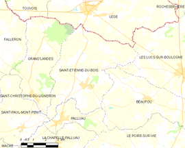 Mapa obce Saint-Étienne-du-Bois