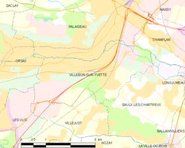 Mapa obce Villebon-sur-Yvette