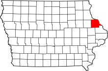 Harta e Dubuque County në Iowa