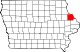 Map of Iowa highlighting Dubuque County.svg