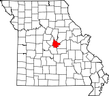 A state map highlighting Cole County in the middle part of the state.