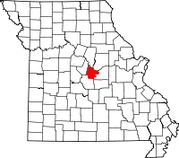 Locatie van Cole County in Missouri