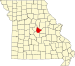 Map of Missouri highlighting Cole County