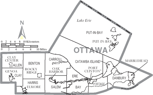 Kaart van Ottawa County
