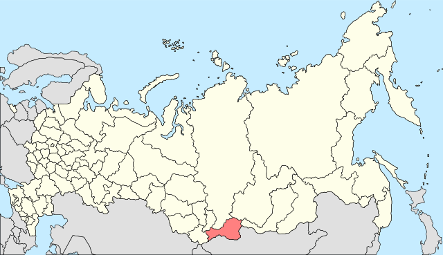 Тува на карті суб'єктів Російської Федерації