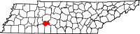 Locatie van Lewis County in Tennessee