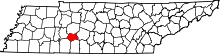Harta e Lewis County në Tennessee