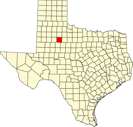 Location of Kent County in Texas Map of Texas highlighting Kent County.svg