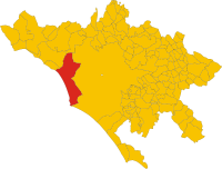 Map of comune of Fiumicino (province of Rome, region Lazio, Italy).svg