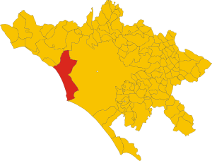 Map of comune of Fiumicino (province of Rome, region Lazio, Italy).svg